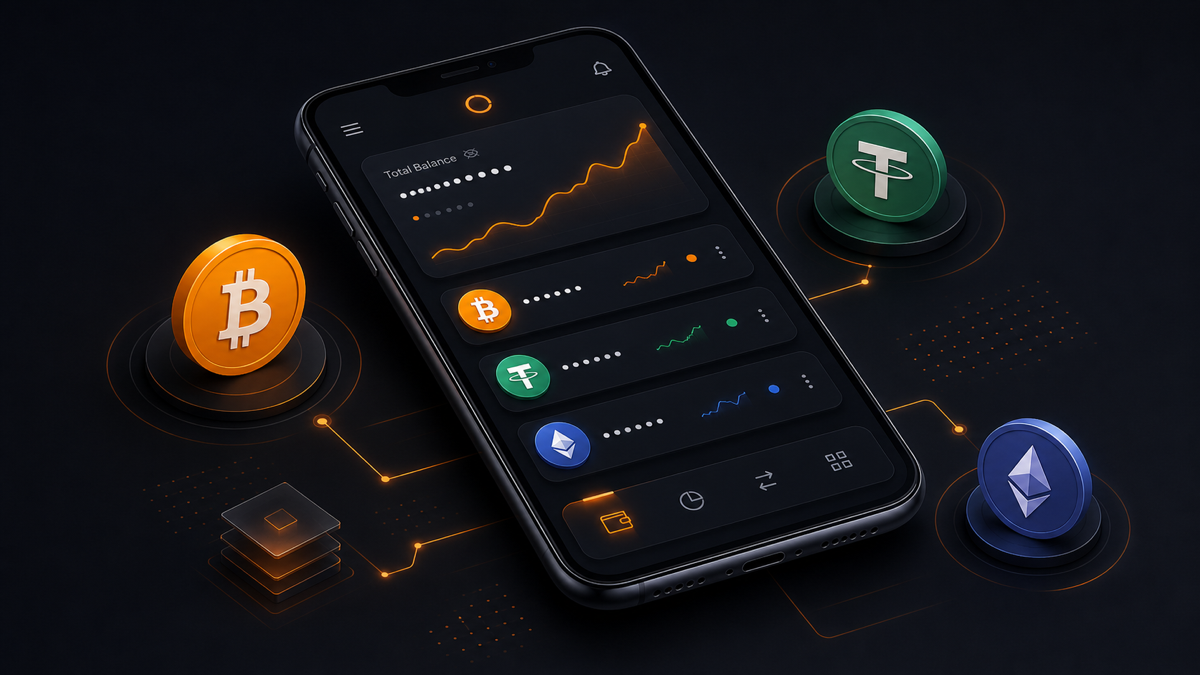 Мобильный криптокошелёк на смартфоне