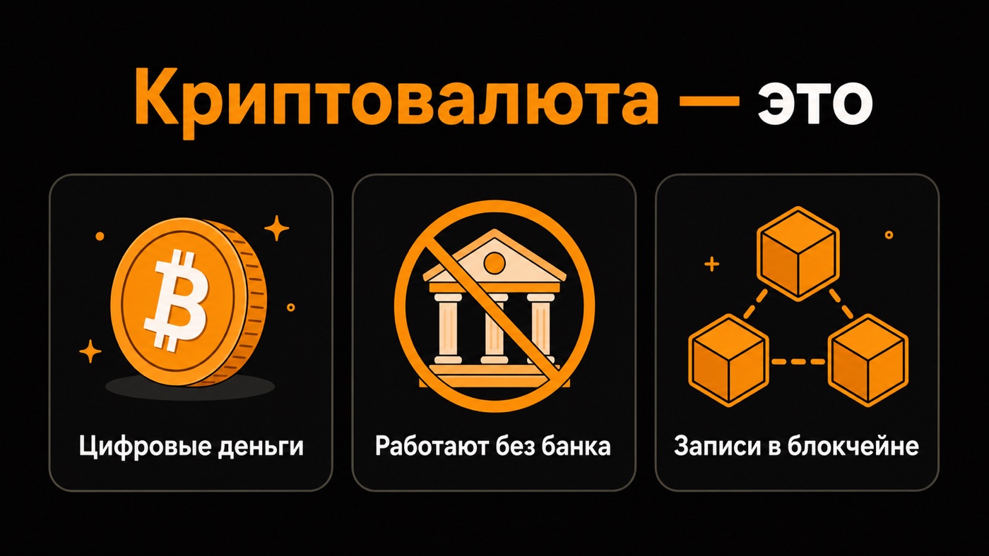 Что такое криптовалюта — простая схема