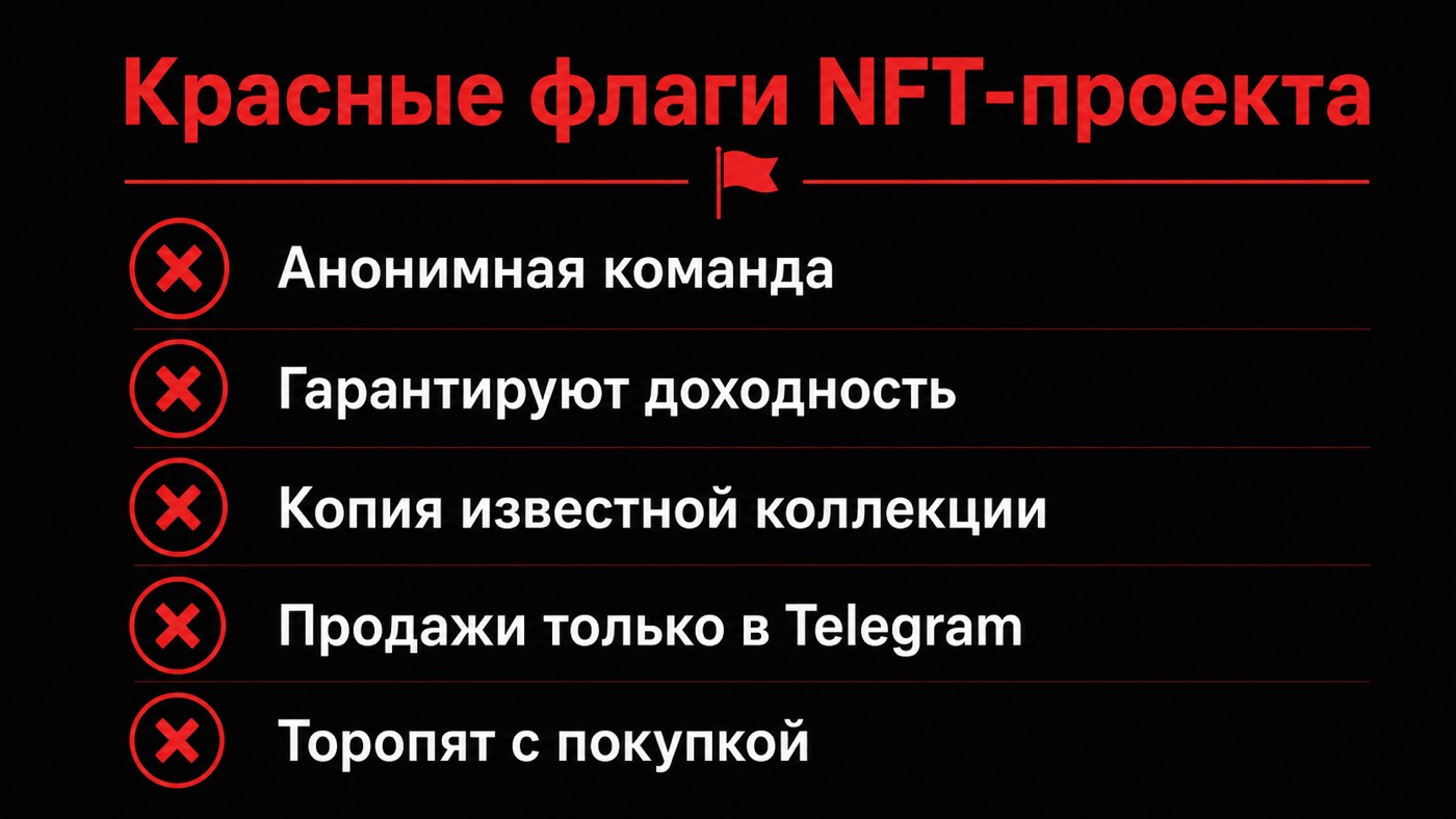 Красные флаги NFT-проекта — инфографика