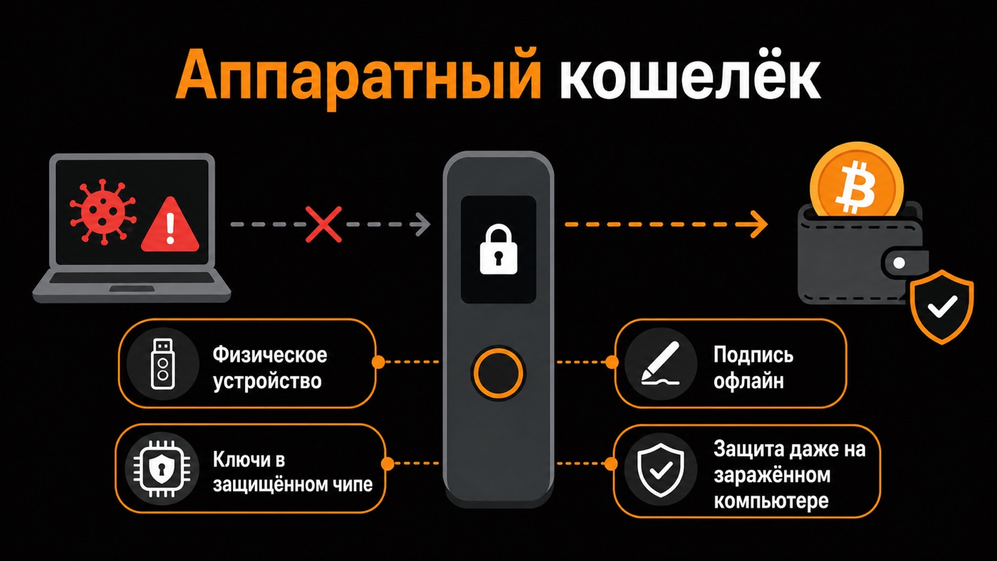 Аппаратный кошелёк — что это простыми словами: инфографика