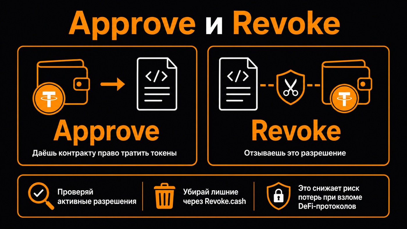 Approve и Revoke — что это простыми словами: инфографика