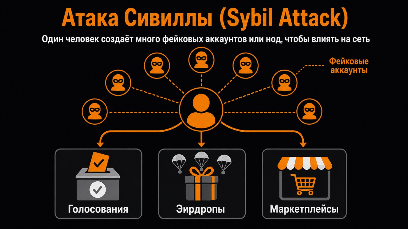 Атака Сивиллы (Sybil Attack) — что это простыми словами: инфографика