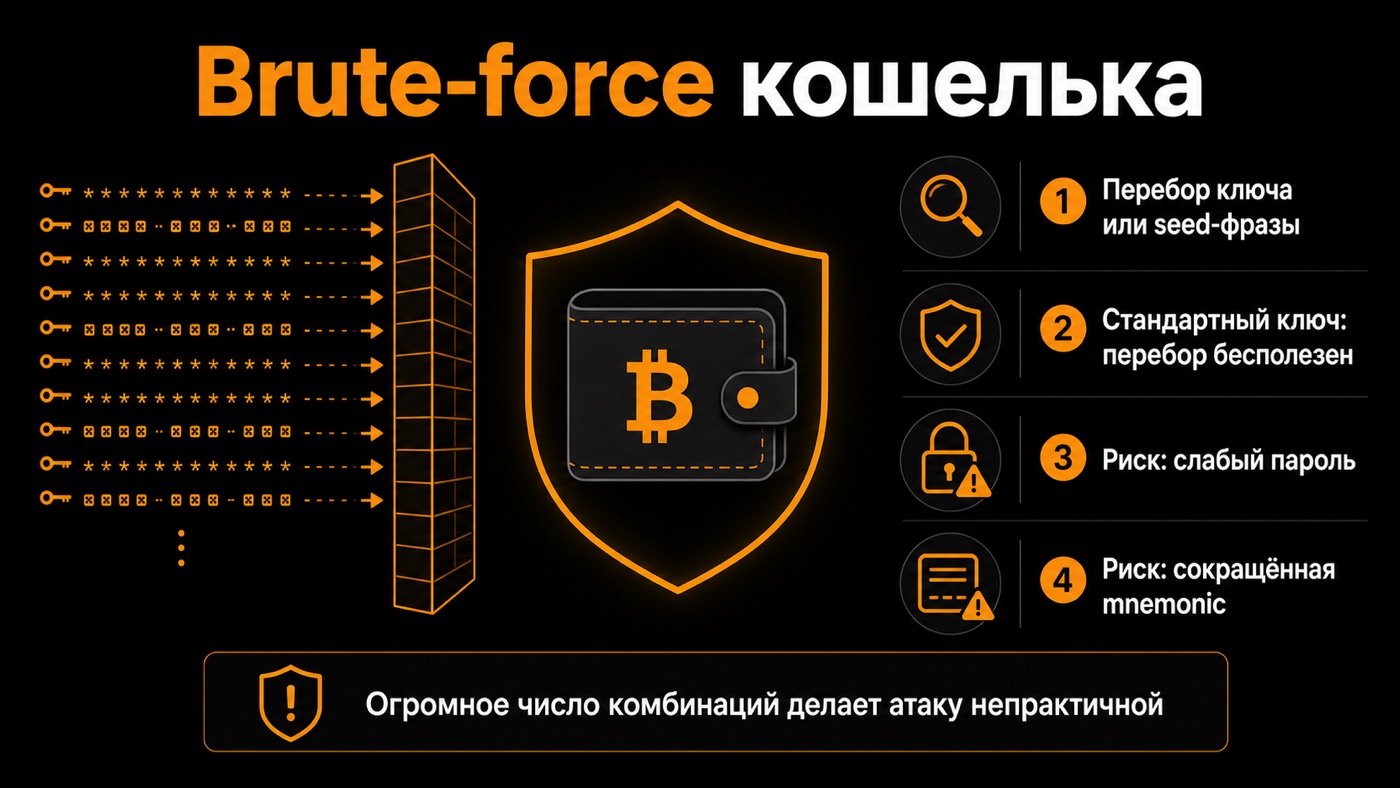 Brute-force кошелька — что это простыми словами: инфографика
