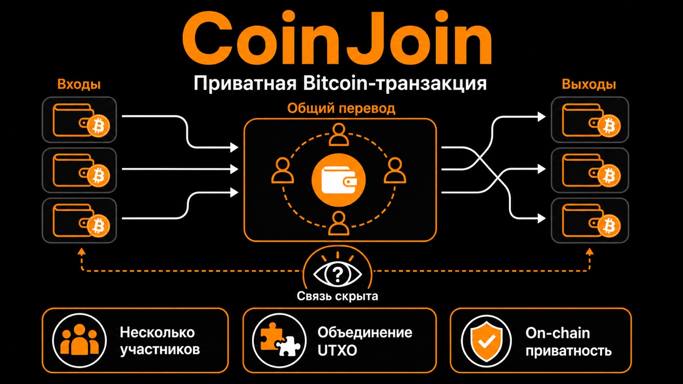 CoinJoin — что это простыми словами: инфографика