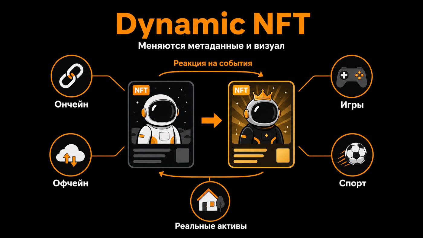 Dynamic NFT — что это простыми словами: инфографика