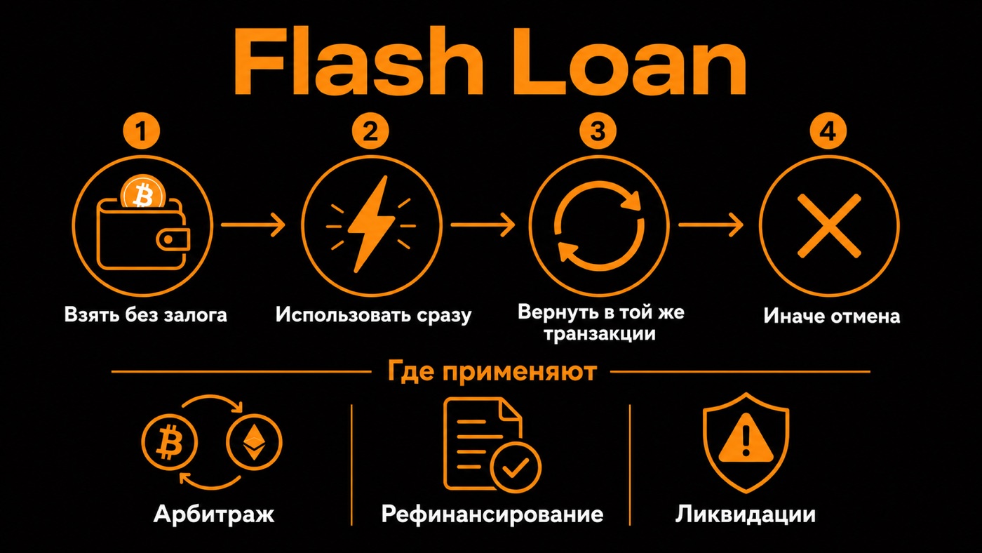 Flash Loan — что это простыми словами: инфографика