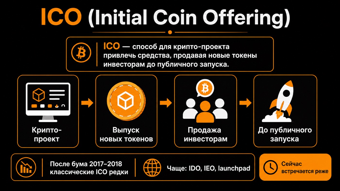 ICO (Initial Coin Offering) — что это простыми словами: инфографика