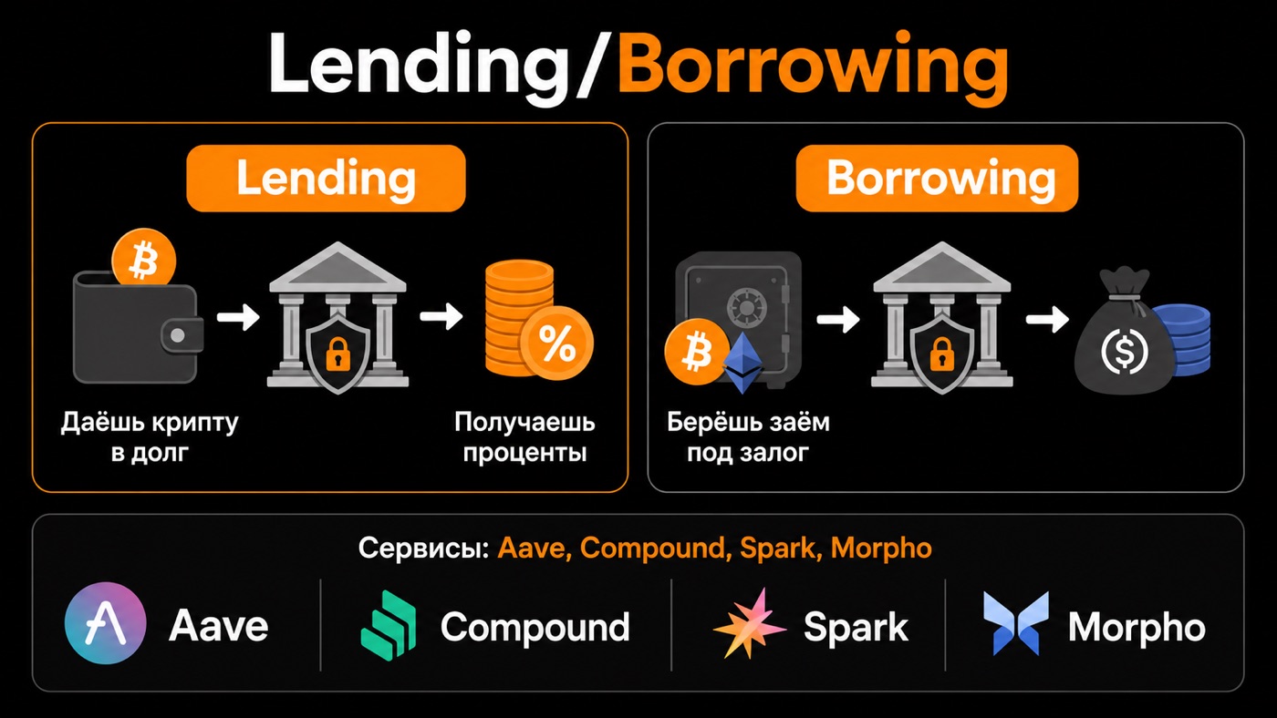 Lending/Borrowing — что это простыми словами: инфографика