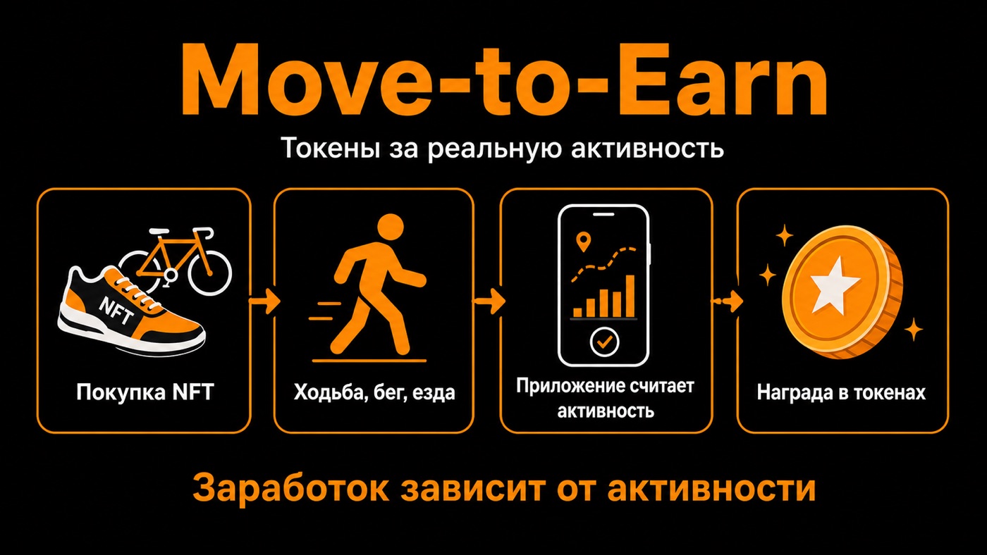 Move-to-Earn — что это простыми словами: инфографика