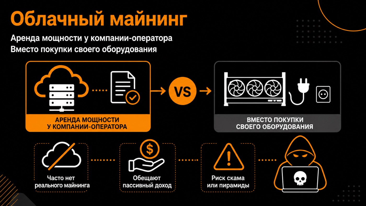 Облачный майнинг — что это простыми словами: инфографика