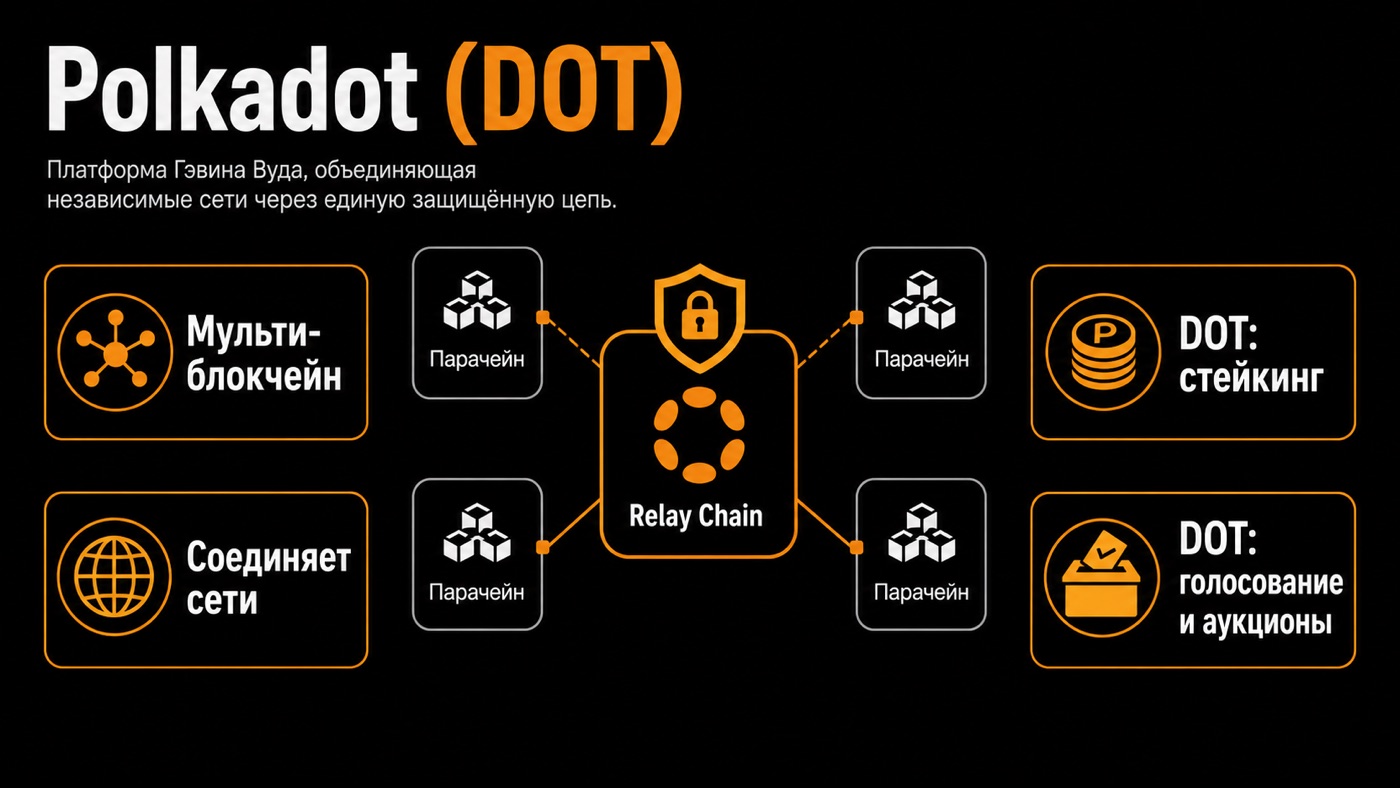 Polkadot (DOT) — что это простыми словами: инфографика