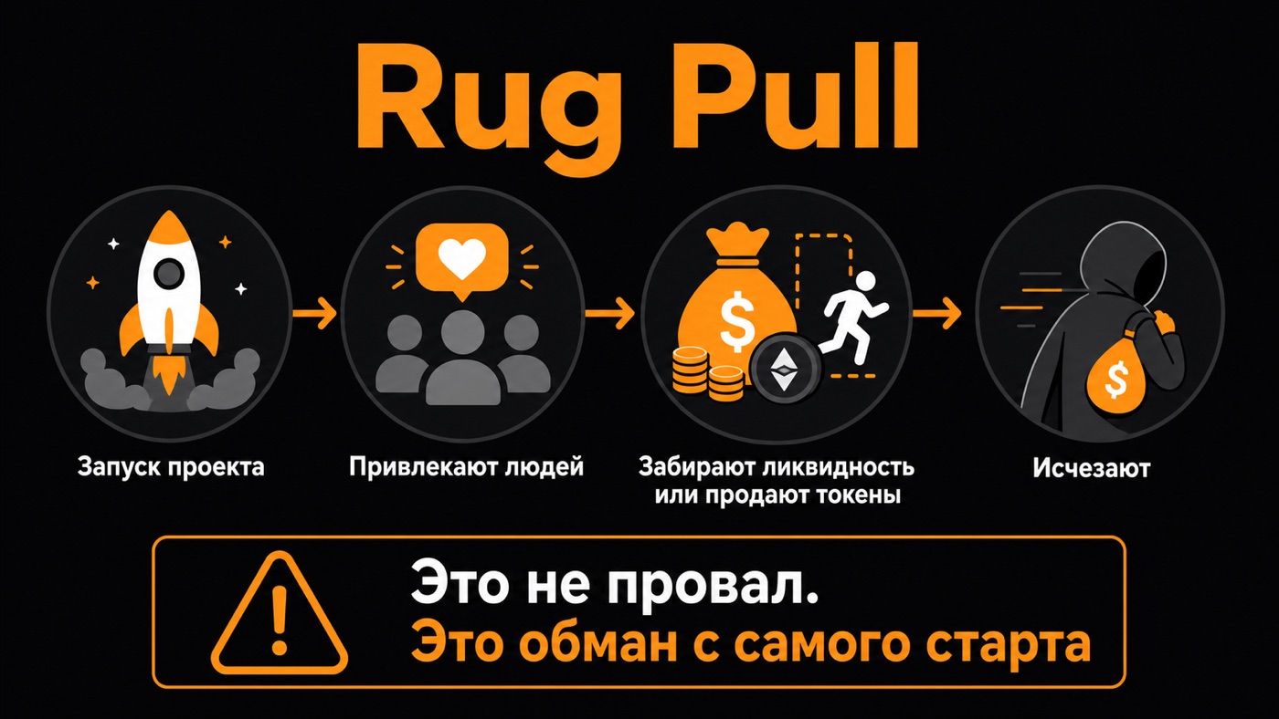 Rug Pull — что это простыми словами: инфографика