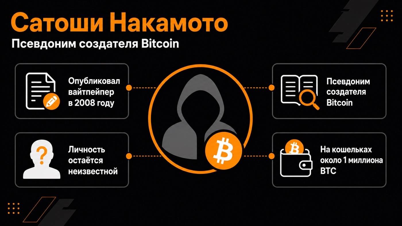 Сатоши Накамото — что это простыми словами: инфографика
