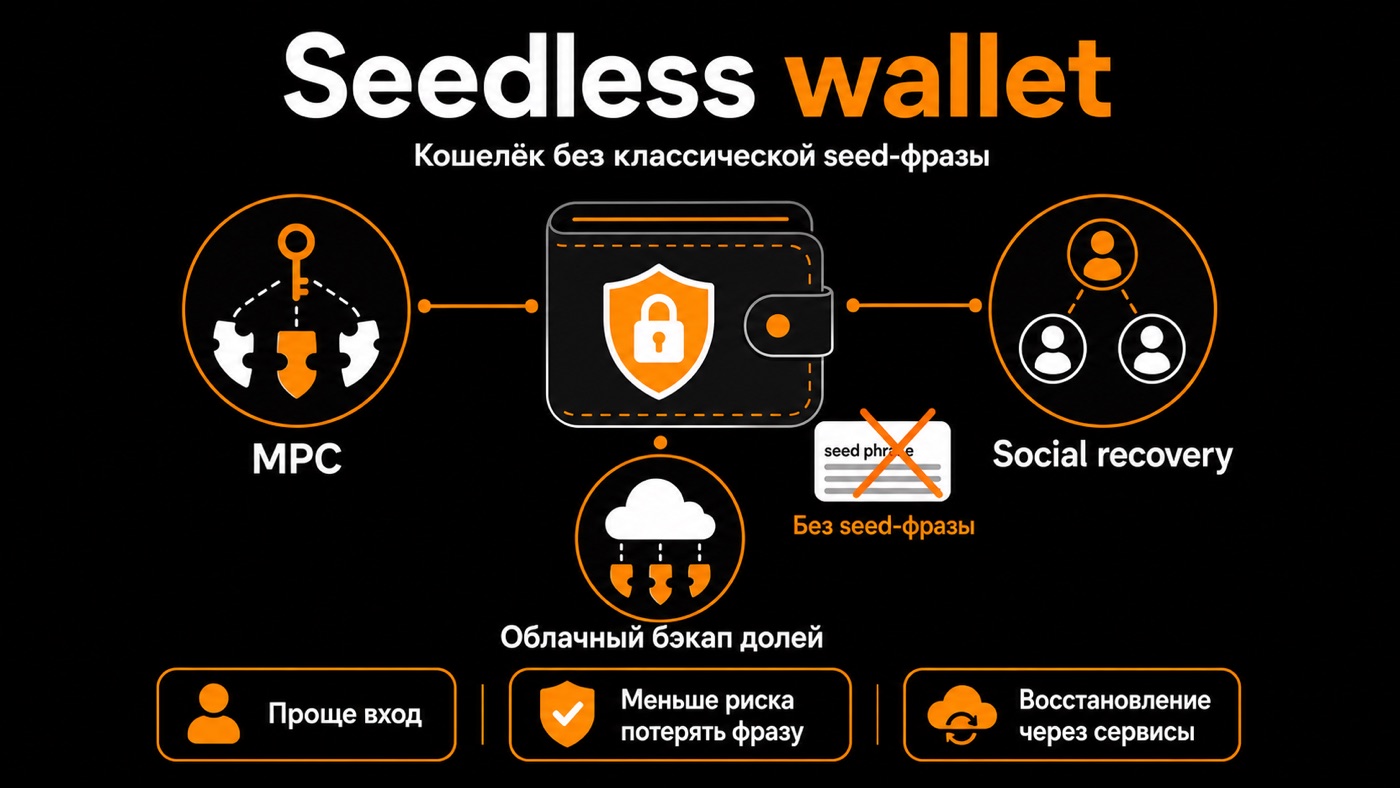 Seedless wallet — что это простыми словами: инфографика