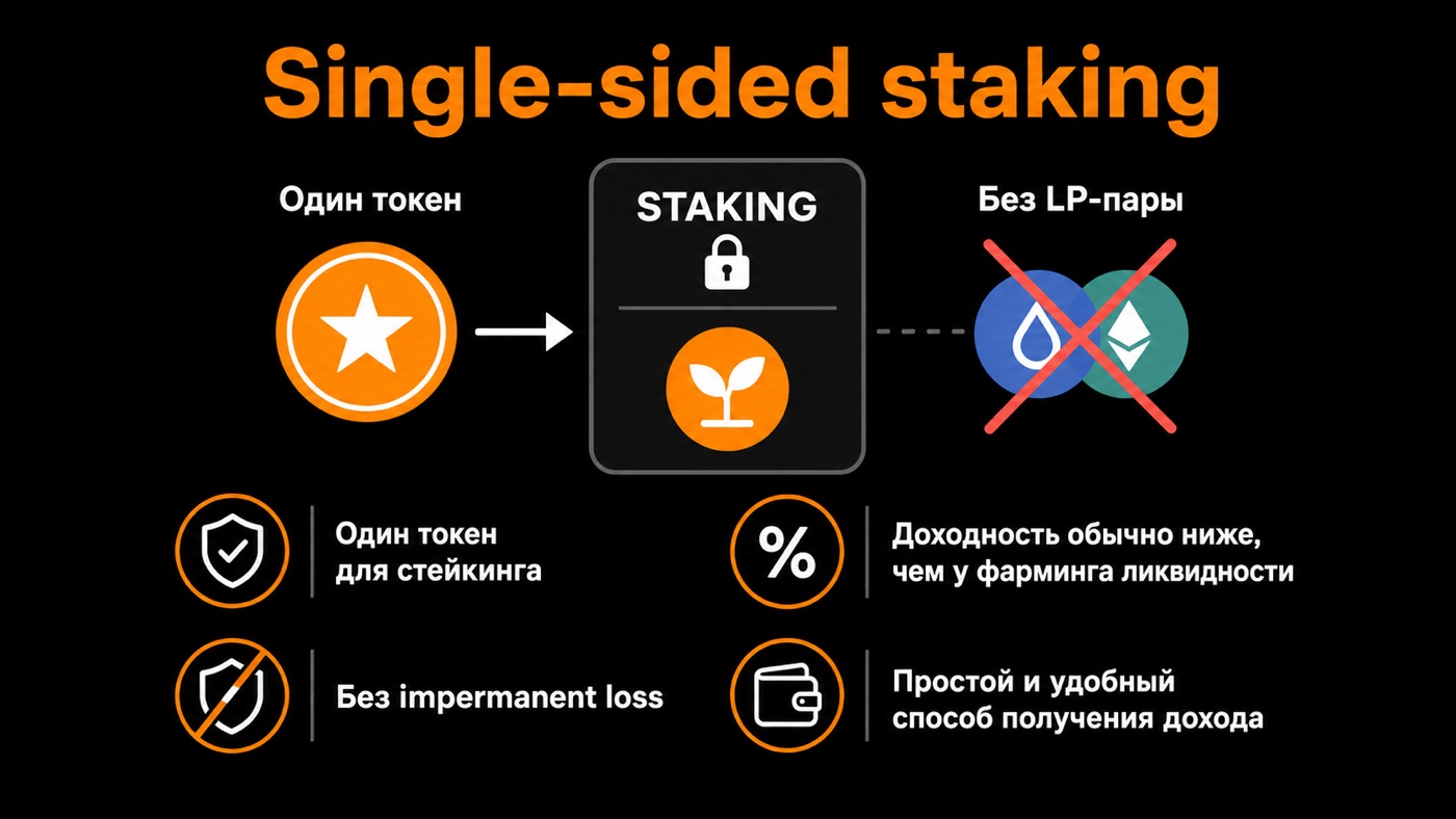 Single-sided staking — что это простыми словами: инфографика