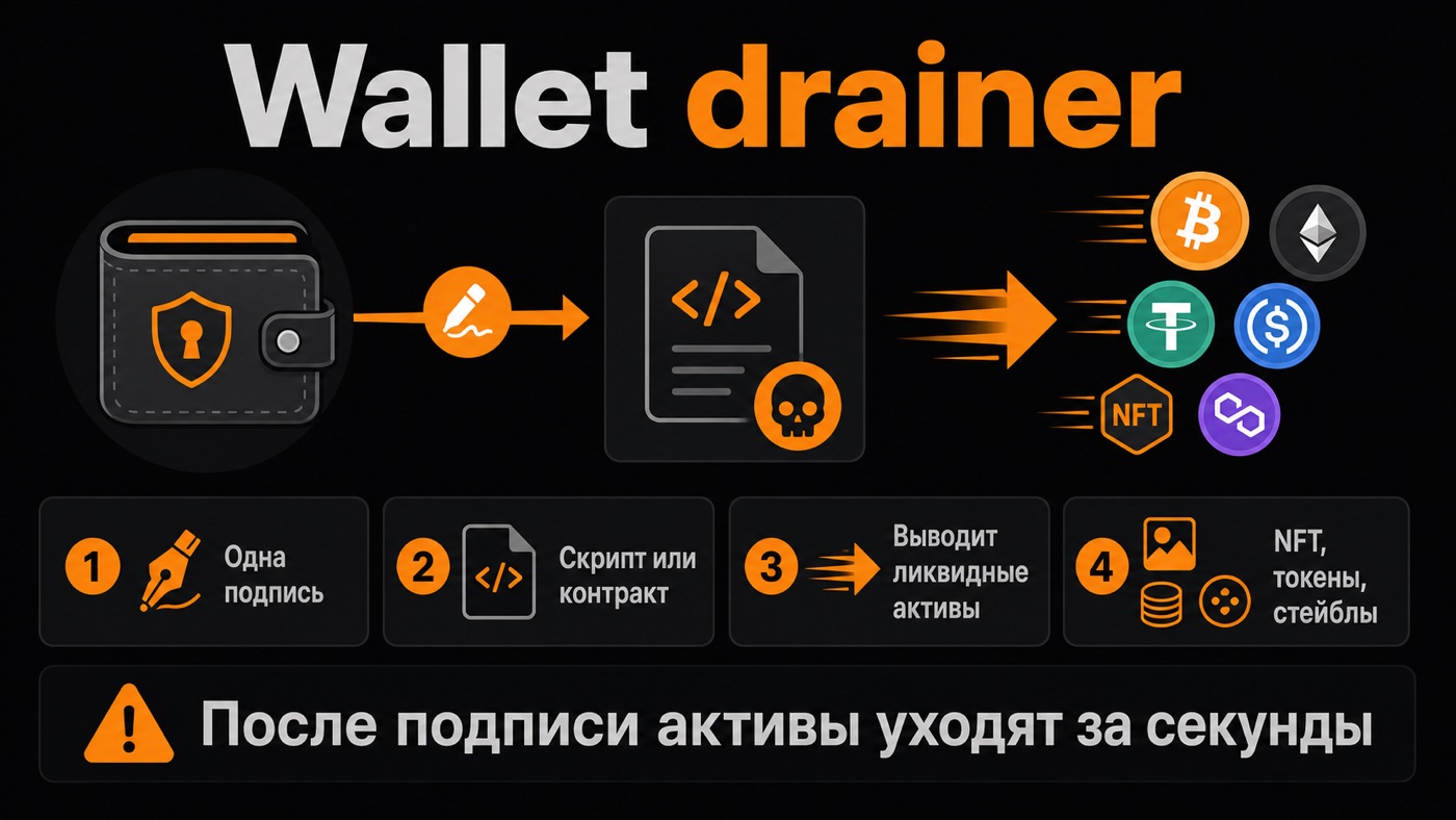 Wallet drainer — что это простыми словами: инфографика