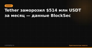 Tether заморозил $514 млн USDT за месяц — данные BlockSec